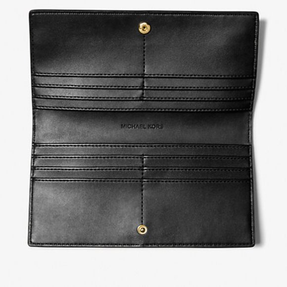 $108 NWT Michael Kors Large Black/White Leather Wallet - Picture 2 of 6